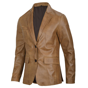 New Arrival Custom Design And Color Men Genuine Leather Blazer <b>Jacket</b> Custom High Quality Turn Down Collar Breathable Windproof - Product Image 6