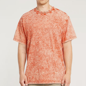Camiseta de Hombre de Alta Calidad con Lavado Ácido, 100% Algodón, Transpirable, Corte Ajustado, Anti-UV, Secado Rápido, Color Personalizado, Venta al Por Mayor - Product Image 1