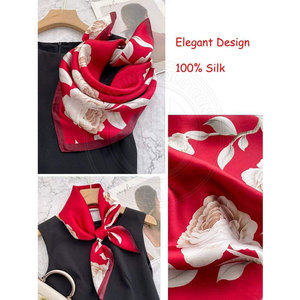 Pañuelo de seda con diseño cuadrado estampado para ocasiones informales, oficina, viajes y accesorios de moda para el día a día. - Product Image 6