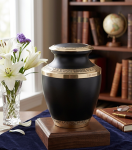 Handmade Aluminum Cremation Urn <b>Keepsake</b> <b>Memorial</b> Vase Round Tabletop Ash Container Custom Engraved Decorative Home Decor - Product Image 5