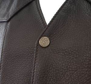 Chaleco de Cuero Genuino para Hombre, Estilo Motero, Sin Mangas, Casual, para Exteriores, Personalizado, OEM, Venta al Por Mayor - Product Image 5