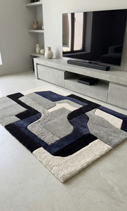 Modern High Pile <b>Hand</b> <b>Tufted</b> <b>Rugs</b> Abstract Design for Living Room Extra Thick Pet Friendly & Eco Friendly Soft & Durable - Product Image 2