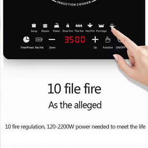 Cocina de Inducción Eléctrica Inteligente de 3500W, Un Solo Quemador, Control Táctil, Portátil, Calentamiento Rápido, Superficie de Vidrio Negro, Uso Doméstico - Product Image 5