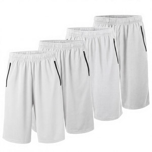 Shorts formels pour hommes en polyester respirant et écologique, à séchage rapide, avec poches et taille élastique – Gris, bleu, noir - Product Image 3