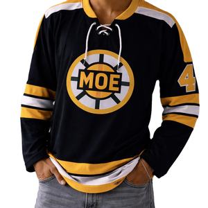 Camiseta de Fútbol Americano de Manga Larga con Cordones, Estilo Streetwear, Tela Sólida, Número y Logotipo Personalizados, Estilo Hockey, Ropa de Equipo - Product Image 1