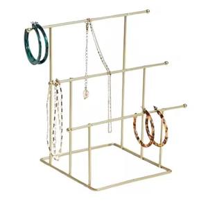 Support de présentation de bijoux moderne en métal pour colliers et boucles d'oreilles, à poser sur table - Product Image 2