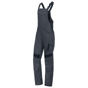 Salopette utilitaire gris foncé pour homme avec poches et bretelles réglables, taille haute, coupe classique, idéale pour le printemps - Product Image 1