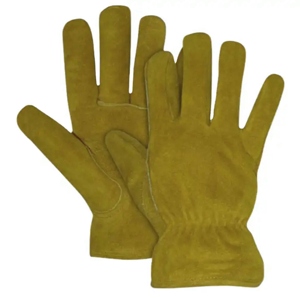 Top Cowhide Split Leather CE Certified Anti-Slip Adjustable <b>Wristlet</b> Driving Gloves Workwear Resistant Personal Safety - Product Image 2