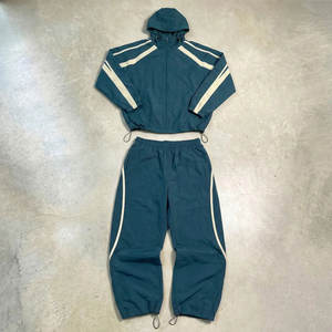 Conjuntos Deportivos Cortavientos de Moda para Hombre, Cierre Elástico, Dos Piezas, Nailon, para Entrenamiento al Aire Libre, con Servicio OEM - Product Image 1