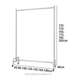 Modern Freestanding Garment Rack With Wheels Portable Metal <b>Clothes</b> Display Stand For Coats Vertical Single Rail Pre Assembled - Product Image 4