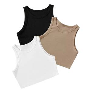 Débardeurs longs en coton tricoté pour femmes, doux, peigné, écologique, séchage rapide, avec logo frontal, pour usage quotidien décontracté, vente en gros - Product Image 5
