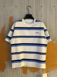 เสื้อยืดโอเวอร์ไซส์ลายทางสไตล์เรโทร - เสื้อยืดสตรีทแวร์วินเทจยุค 90 - เสื้อท็อปทรงบ็อกซี่ลายทางหลากสีแนวนอน แฟชั่นฮิปฮอป - Product Image 4