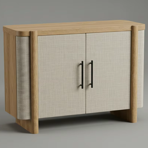 Aparador Moderno de 2 Puertas de Roble Macizo para Sala de Estar - Almacenamiento Resistente al Agua con Diseño Minimalista - Product Image 1