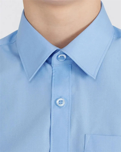 Chemises d'uniforme scolaire pour garçons, bleu clair, manches courtes, polyester viscose, uniforme scolaire pour l'école primaire - Product Image 4