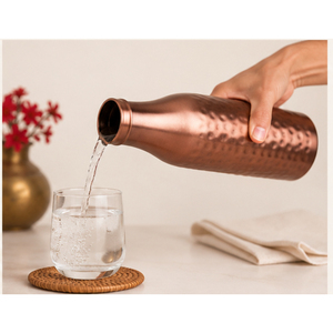 Handcrafted Pure <b>Copper</b> Water <b>Bottle</b> Hammered Antique Finish Eco-Friendly Health Benefits <b>Copper</b> <b>Bottle</b> for <b>Drinking</b> Water - Product Image 2