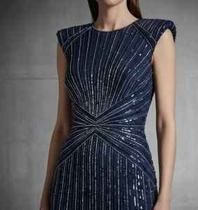 Vestido de Noche Largo con Lentejuelas Hecho a Mano, Vestido de Gala sin Mangas de Lujo, Proveedor Mayorista - Product Image 1