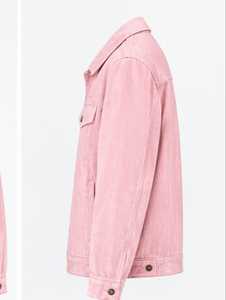 Veste en velours côtelé rose pour homme, col rabattu, fermeture à boutons - Product Image 5