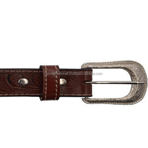 Cinturón de cuero occidental para hombre hecho a mano con calidad extra fuerte de alta calidad en colores personalizados de fabricante al por mayor - Product Image 5