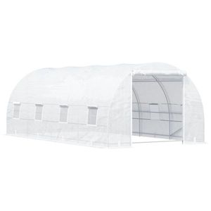 Invernadero Pequeño de 20x10x7 pies, Tipo Conservatorio, Blanco, de Policarbonato, Desplegable, de Acero y Polietileno, para Cultivo Hidropónico - Product Image 1