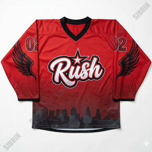 Jersey de Hockey Sublimado Personalizado de Primera Calidad Sibrin |   100% poliéster, número de equipo personalizado, todos los tamaños |   Hockey para Adultos - Product Image 1