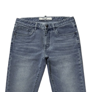 Jean en denim de coton vintage pour homme, coupe slim bootcut, taille mi-haute, délavé moyen, personnalisé, respirant, à séchage rapide, déchiré, hiver - Product Image 3