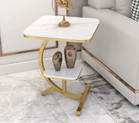 Tables d'appoint modernes de haute qualité en acier avec plateau en marbre, faites à la main, plaquées or, meubles pour la maison, salon, salle de séjour, bureau, hôpital
