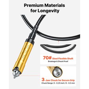Utensile Rotante Elettrico con Albero Flessibile da 25000 RPM 780W, Controllo a Pedale, Smerigliatrice Sospesa per Intaglio con 112 Accessori per Levigatura - Product Image 5