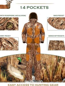 Ensemble veste et pantalon de chasse camouflage Soft Shell imperméable, respirant et coupe-vent pour homme, automne-hiver - Product Image 2