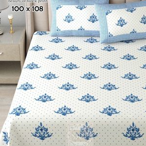 High Quality 100% Cotton Square Real Touch Printed <b>King</b> <b>Size</b> Bed <b>Sheet</b> Set with Two Pillow Covers New - Product Image 1