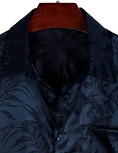 Camisa Casual de Seda de Manga Corta para Hombre Thomas, con Patrón Abstracto Dibujado a Mano, Cuello Clásico, Tejido Satinado Transpirable para Verano - Product Image 5