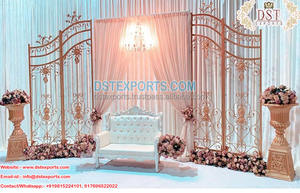 White Glamorous <b>Wedding</b> Laser Cut <b>Frames</b> Laser Cut <b>Frames</b> for <b>Wedding</b> Stage Decor Laser Cut White Backdrop <b>Frames</b> Decor USA - Product Image 2