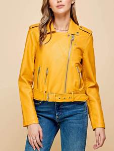 New High Quality Women's Thick Genuine Sheep Customized Biker Bomber <b>Jacket</b> Winter Autumn Stand Collar Dyed Silk Lining Quick - Product Image 1