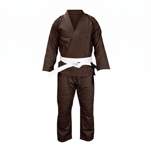 Kimono de Jiu-Jitsu Brésilien (BJJ) Marron Foncé Personnalisé en Gros, Tissage Perlé, Ensemble Uniforme, Fabricant de Matériel d'Arts Martiaux en Gros - Product Image 1