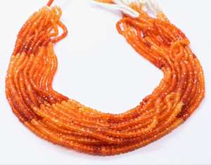 Cuentas facetadas de cornalina natural AAA de 3-3.5 mm, cuentas de piedra preciosa de cornalina de 13 pulgadas, cuentas facetadas de cornalina. - Product Image 1