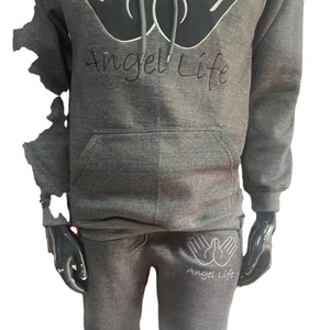 Pakistan fait en gros Logo personnalisé hommes noir mode à manches longues blanc pull à capuche en coton grandes tailles gamme de prix abordable - Product Image 1