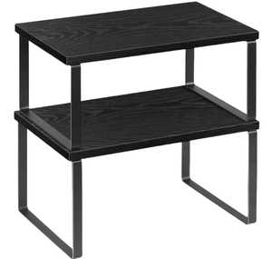 Organizador de Especias Industrial de 2 Niveles de Madera y Metal, Estante de Almacenamiento para Botellas de Condimento para Encimera de Cocina, Soporte para Frascos de Despensa - Product Image 4