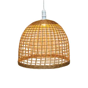 Handmade bamboo woven hanging lampshade