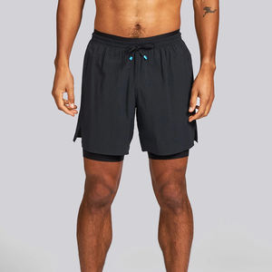 Pantalones Cortos Personalizados con Logotipo Estampado en el Dobladillo Inferior, Hasta la Rodilla, para Hombre, Cintura Media con Cordón, Ecológicos, de Lona, Poliéster/Algodón, Casuales, de Verano - Product Image 1