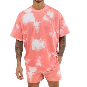 Ensemble d'été deux pièces en coton pour homme : T-shirt et short surdimensionnés personnalisés - Product Image 1