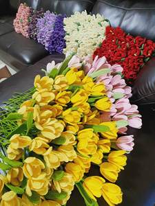 Flor de ganchillo hecha a mano Flores artificiales de lana de punto Paquete flocado Regalo hecho a mano para amigos Familia - Product Image 4