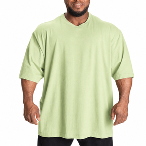 T-shirt basique surdimensionné personnalisé pour homme, en coton, tee-shirt uni, streetwear décontracté, fabricant OEM ODM, fournisseur en gros - Product Image 1