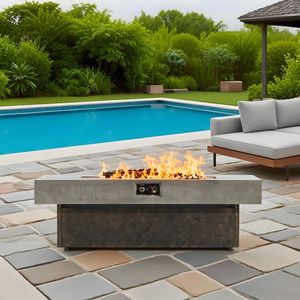 56 X 23 in Tabletop Propane Firepits 50,000 BTU Outdoor <b>Firepit</b> <b>Table</b> for Patio Balcony Three Height Options - Product Image 5