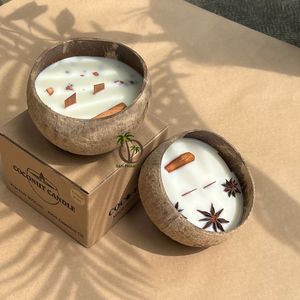 Vela de Cáscara de Coco COCO-ECO de Alta Calidad con Cera de Coco Natural y Aceites Esenciales - Hecha a Mano, Regalo Navideño, Larga Duración - Product Image 5