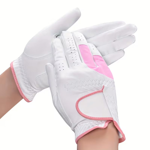 Gants de golf en maille blanche et rose, meilleure vente, légers, en cuir véritable, antidérapants, respirants, anti-humidité, gants de sport - Product Image 1