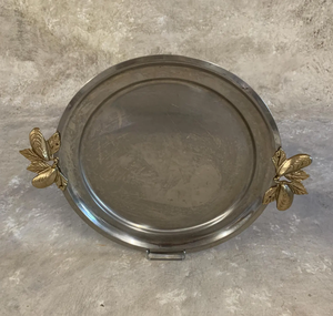 High Standard Food Serving Metal <b>Tray</b> Unique Style Golden Finishing Handle <b>Dinner</b> Table Decor Serving <b>Tray</b> Supply from India - Product Image 3