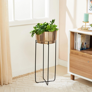 Jardinière avec support, en métal durable de qualité, légère, pour décoration intérieure et extérieure, jardin, maison, bureau, style moderne - Product Image 6