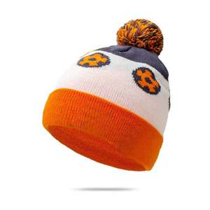 Bonnet unisexe en coton avec pompon orange, motif camouflage, 56-58 cm, respirant, imperméable, décontracté, pour le ski et les activités de plein air - Product Image 2