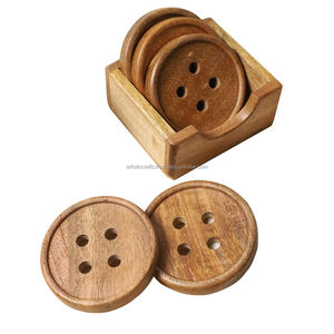 Posavasos redondos de corteza de árbol de mango natural Esteras y almohadillas de madera Producto natural Premium - Product Image 4