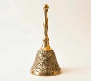 Handcrafted Brass Hand <b>Bell</b> with Wooden Handle Vintage Traditional Decorative <b>Bell</b> for Home Office School Hotel Reception & Gift - Product Image 4