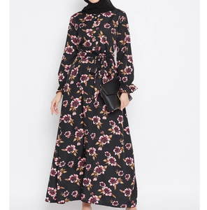 Abaya à imprimé floral très vendue, fabriquée au Pakistan, vêtements islamiques personnalisés pour femmes, mode de plein air, broderie, abayas pour femmes musulmanes - Product Image 1